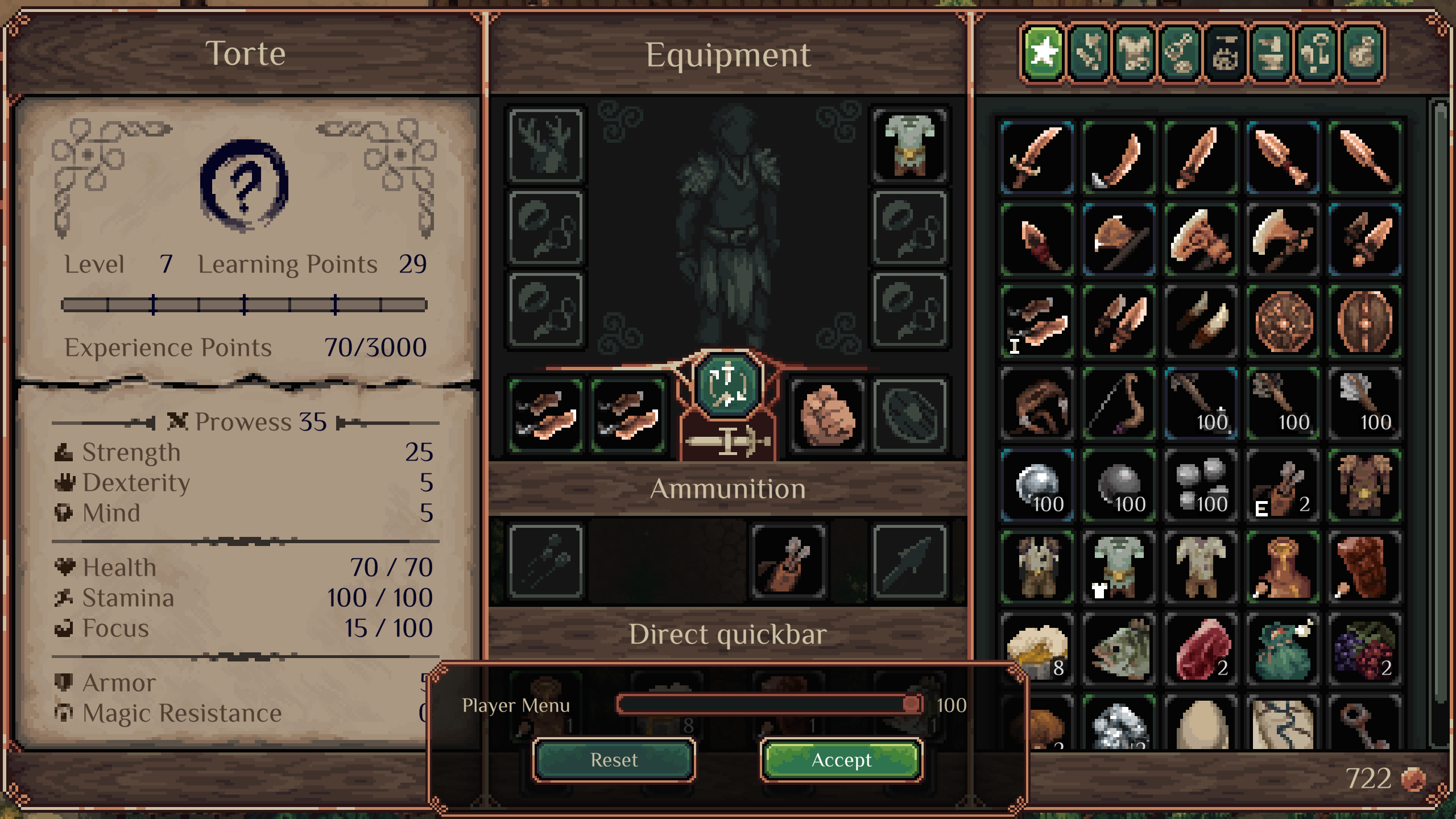 Zwiększaj lub zmniejszaj rozmiar mapy i ekwipunku.